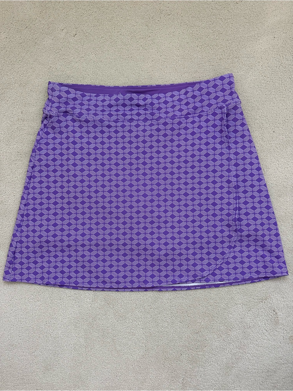 Tgw Purple Geometric Print Golf Athletic Skort | Size Large